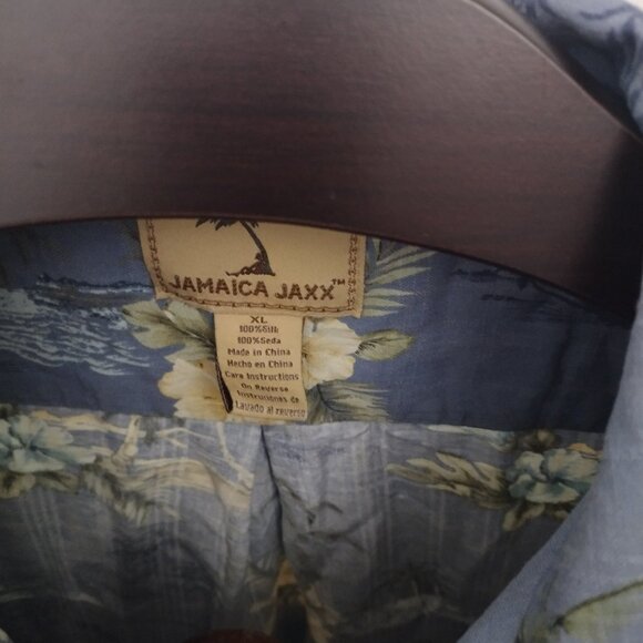 Jamaica Jaxx Men’s Silk Hawaiian Shirt XL Tropical Button-Up Short Sleeve NWOT - Picture 2 of 10